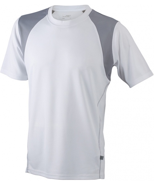 PexSport.cz - Dětské běžecké triko James & Nicholson Running-T Junior - bílá/stříbrná