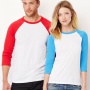 Unisex triko Triblend 3/4 Sleeve Baseball Tee Bella Canvas